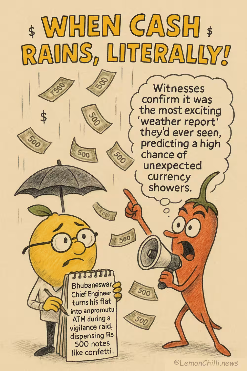 When cash rains literally
