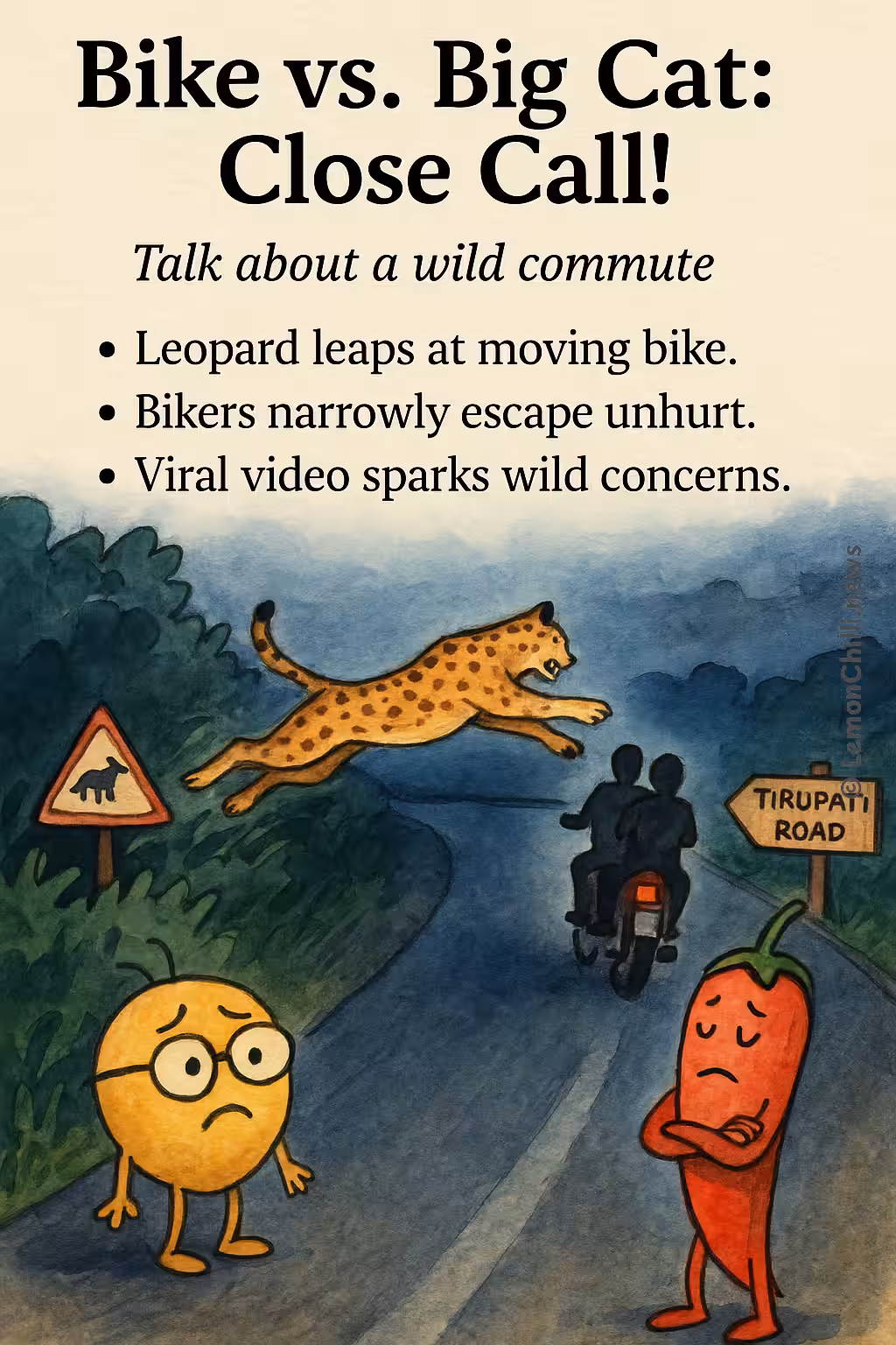 Bike vs. Big Cat: Close Call!