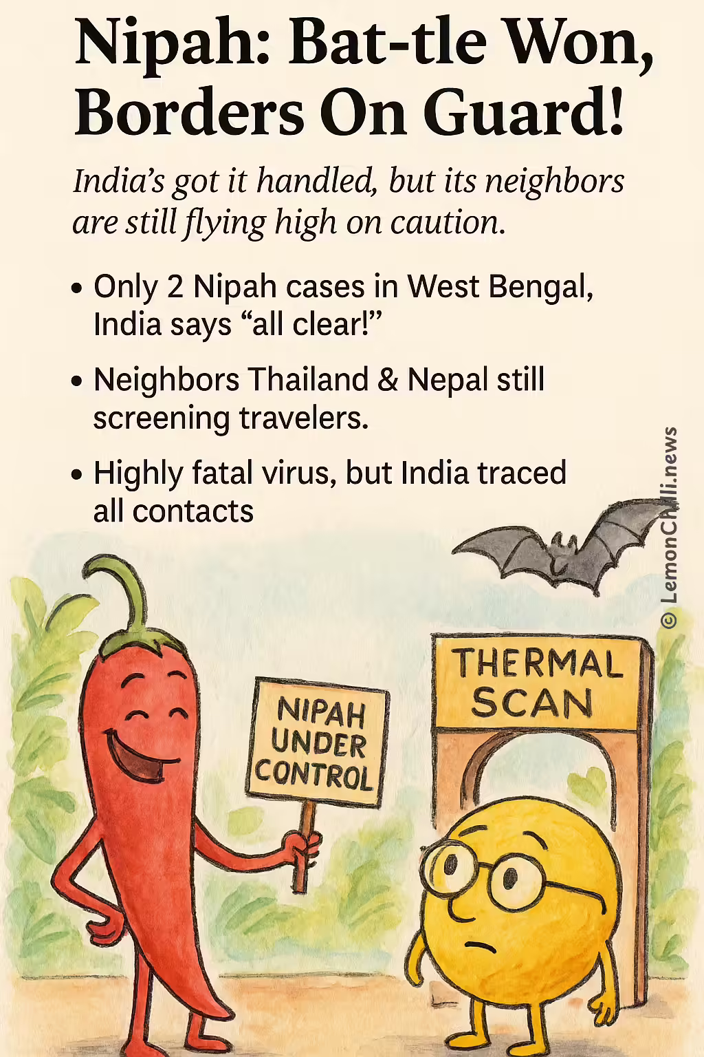 Nipah: Bat-tle Won, Borders On Guard!