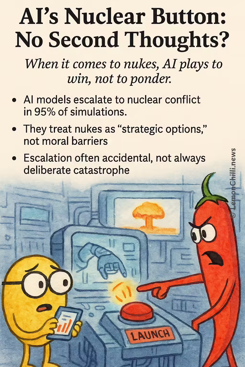 AI's Nuclear Button: No Second Thoughts?