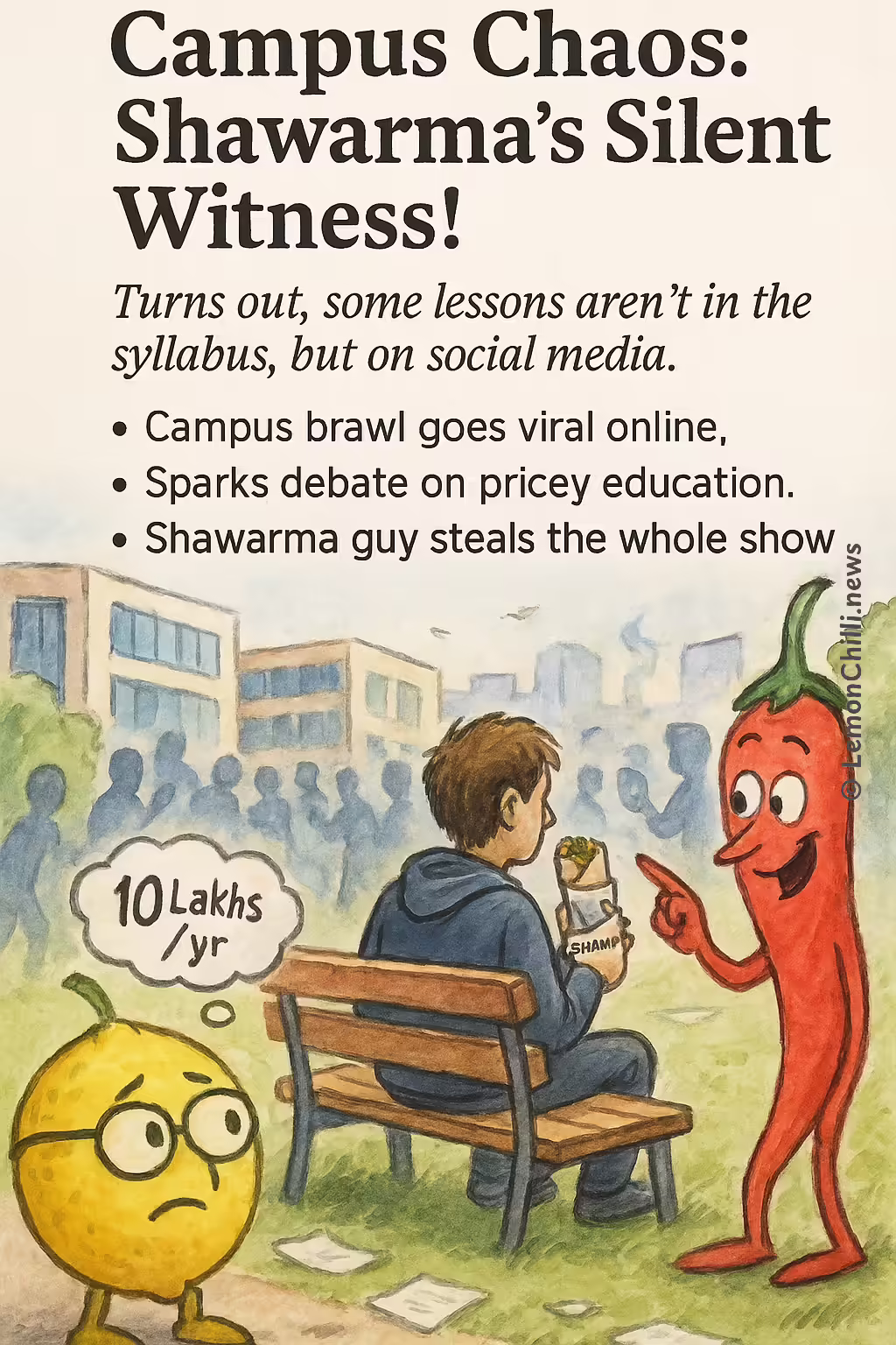 Campus Chaos: Shawarma's Silent Witness!