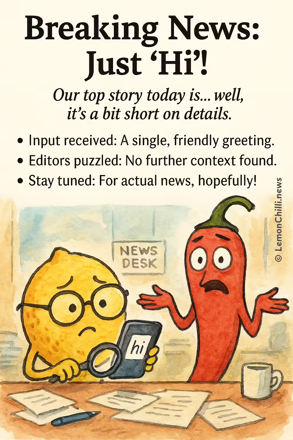 Breaking News: Just 'Hi'!
