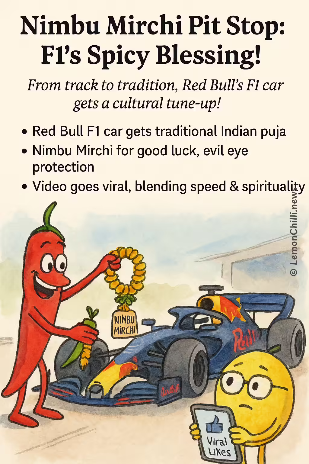 Nimbu Mirchi Pit Stop: F1's Spicy Blessing!
