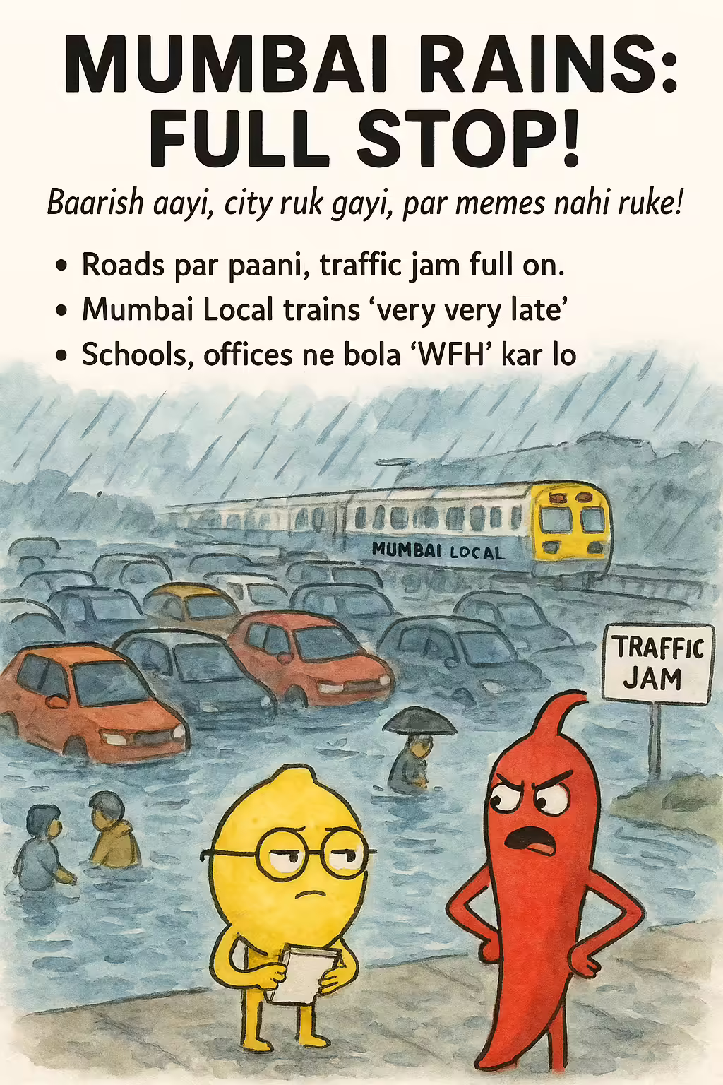 Baarish aayi, city ruk gayi, par memes nahi ruke!