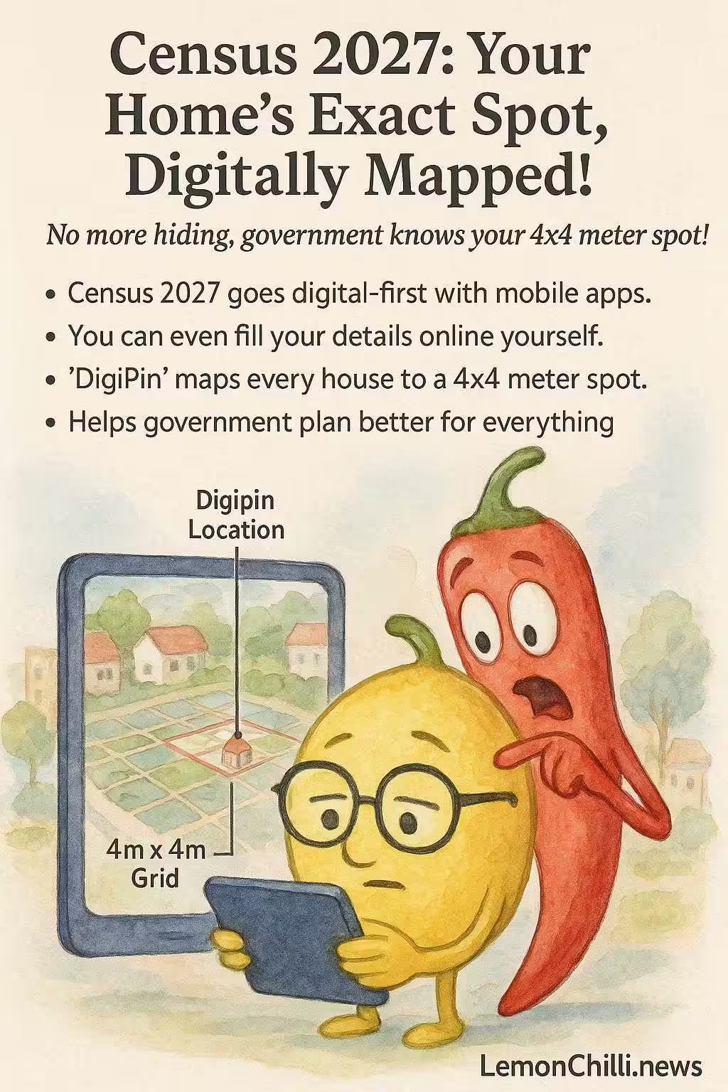 Census 2027: Your Home's Exact Spot, Digitally Mapped!