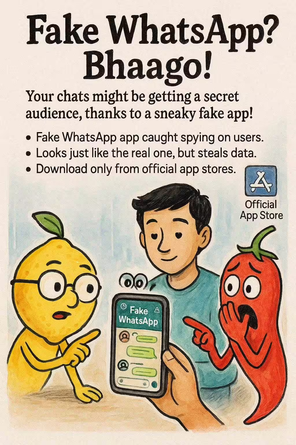 Fake WhatsApp? Bhaago!