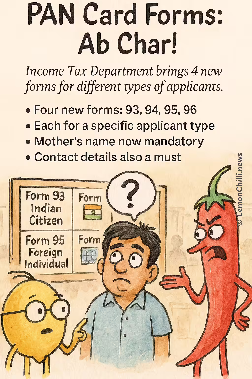 PAN Card Forms: Ab Char!