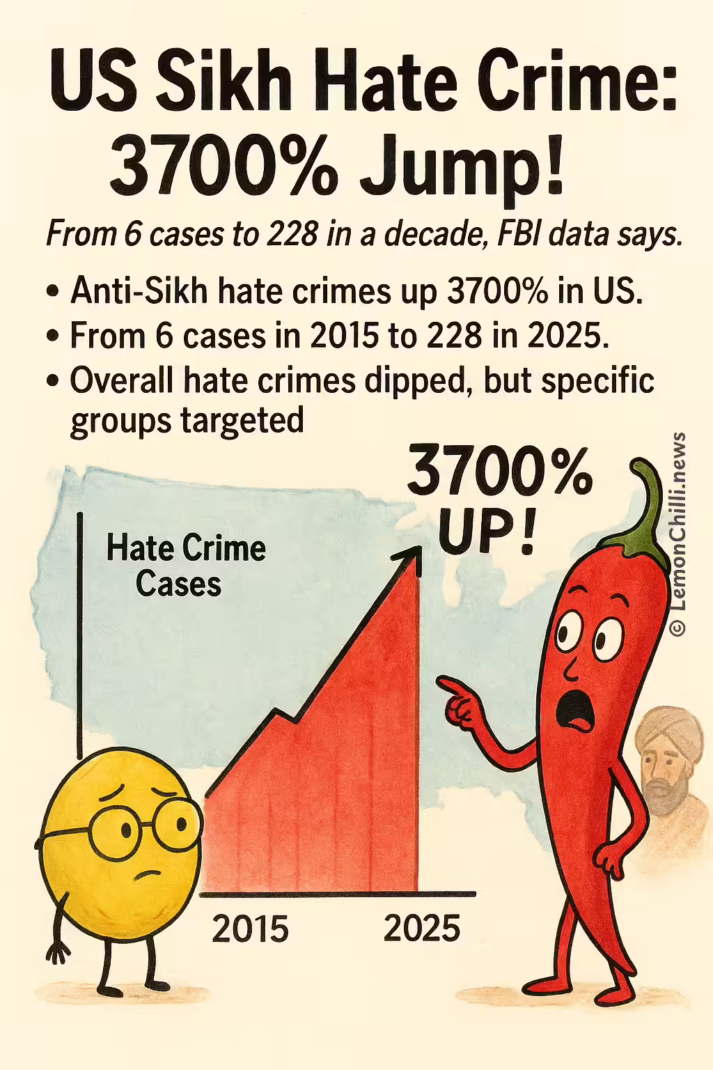 US Sikh Hate Crime: 3700% Jump!