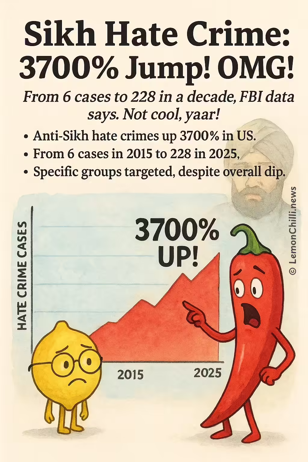 Sikh Hate Crime: 3700% Jump! OMG!