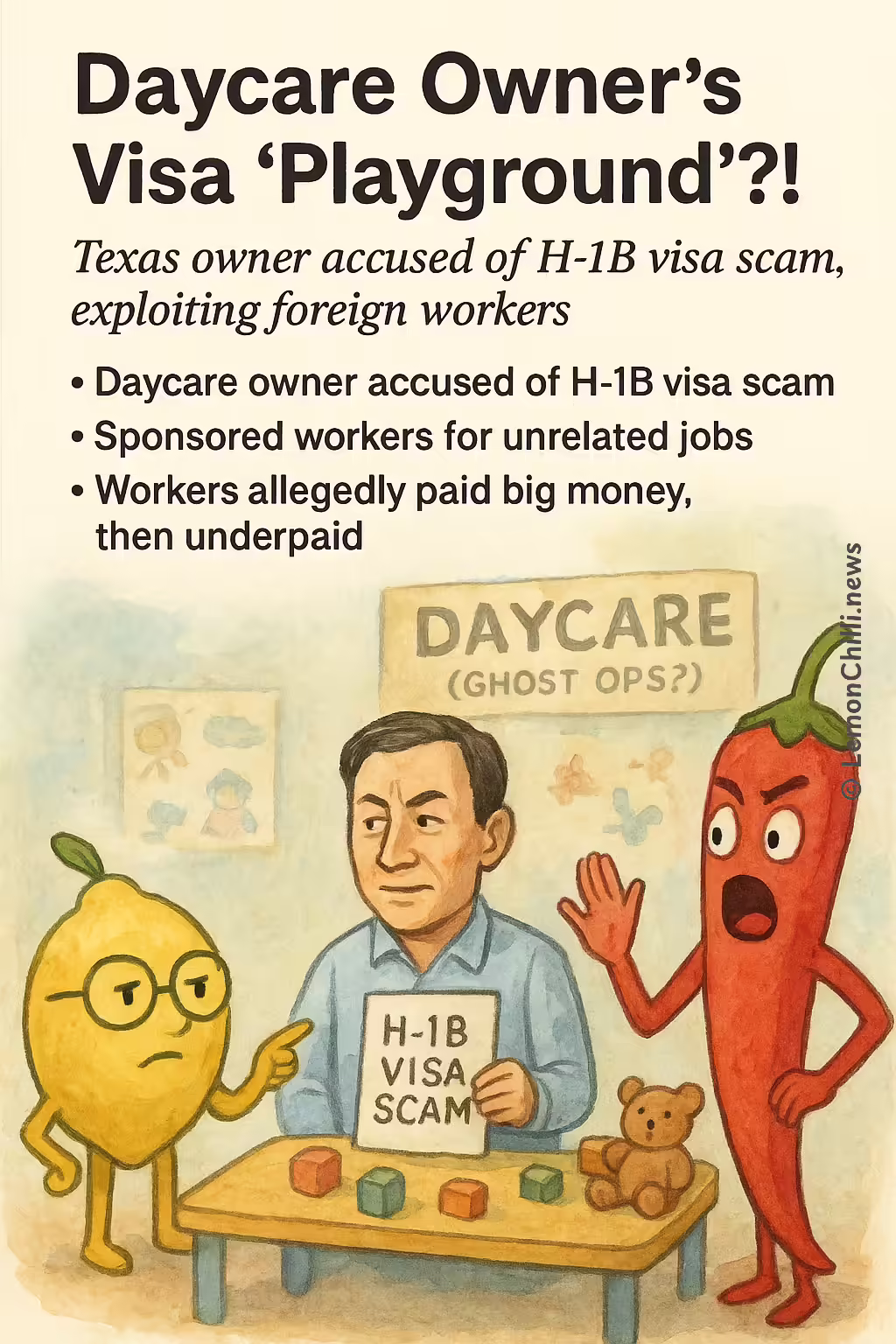 Daycare Owner's Visa 'Playground'?!