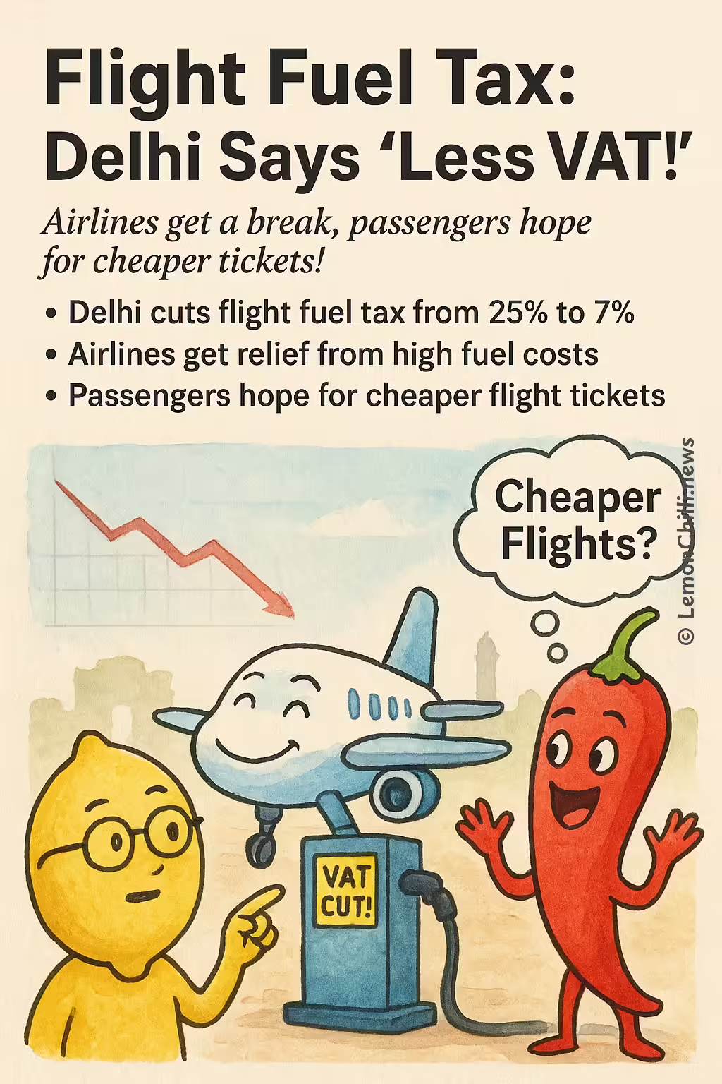 Flight Fuel Tax: Delhi Says "Less VAT!"
