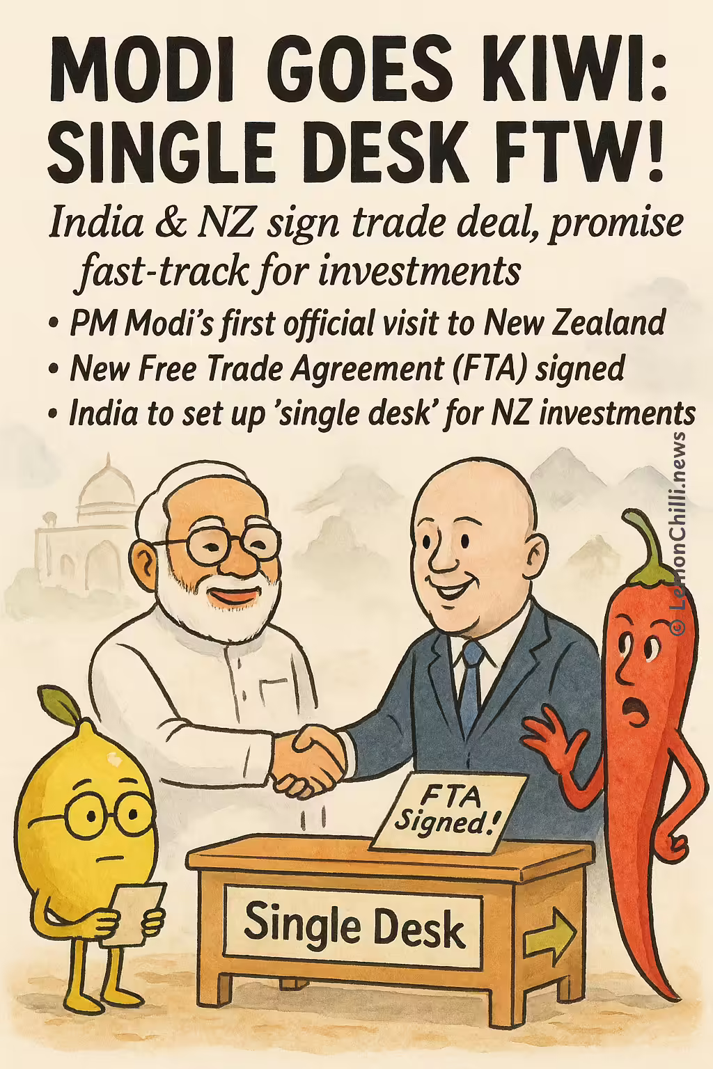 Modi Goes Kiwi: Single Desk FTW!