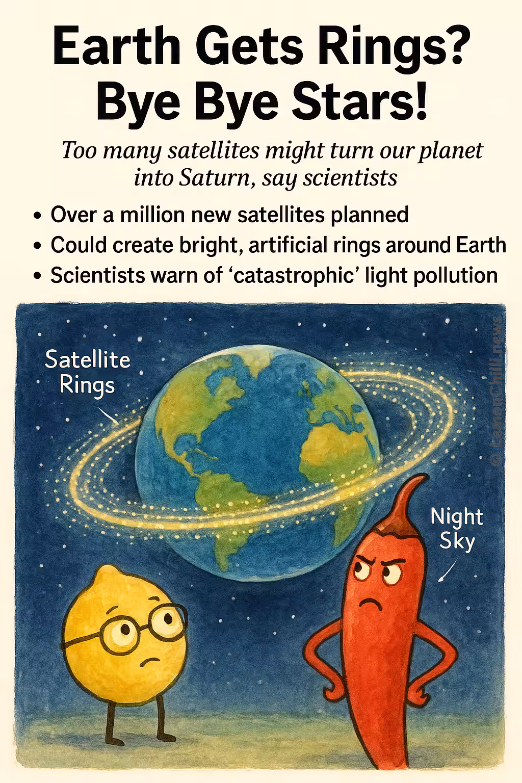 Earth Gets Rings? Bye Bye Stars!