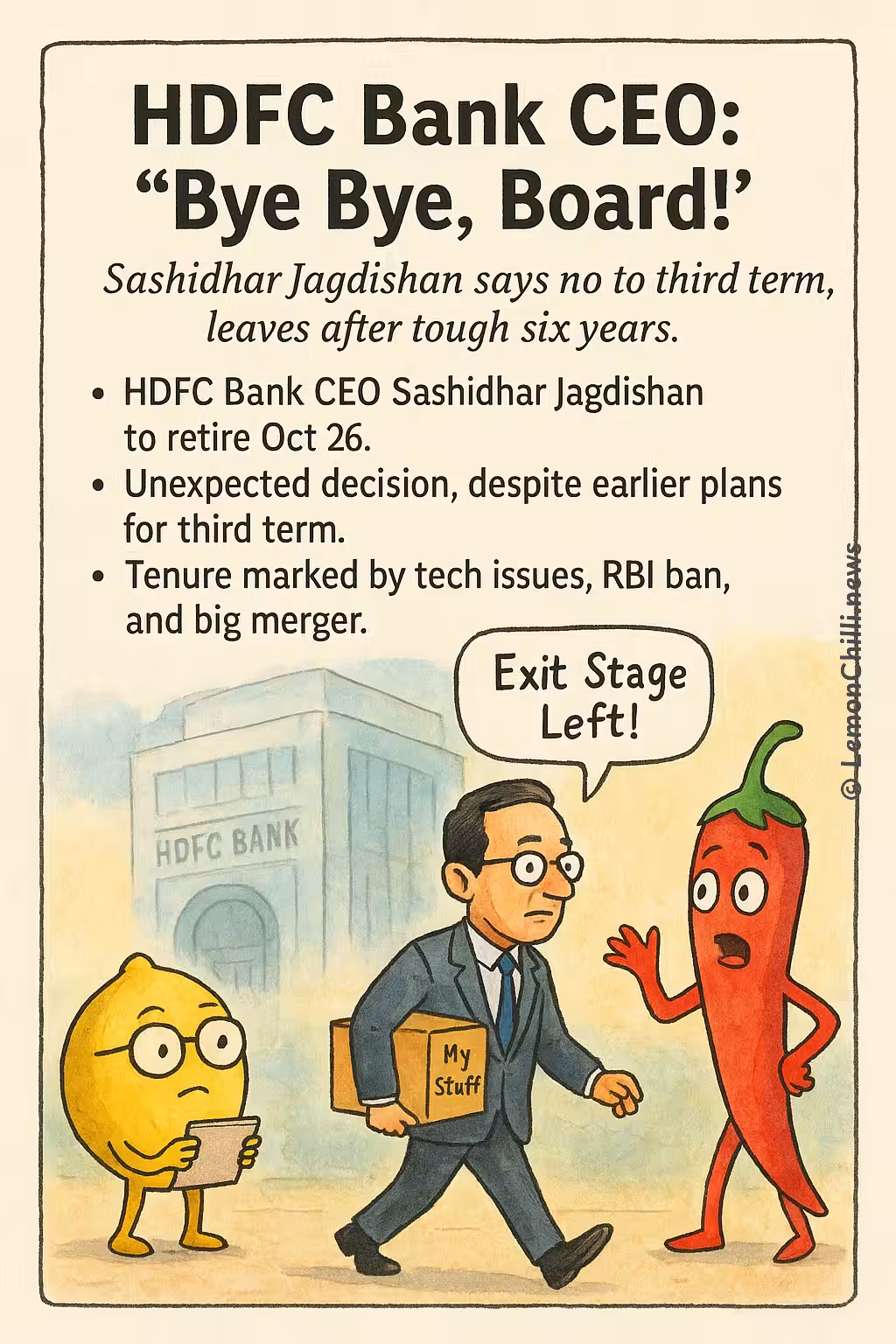 HDFC Bank CEO: "Bye Bye, Board!"