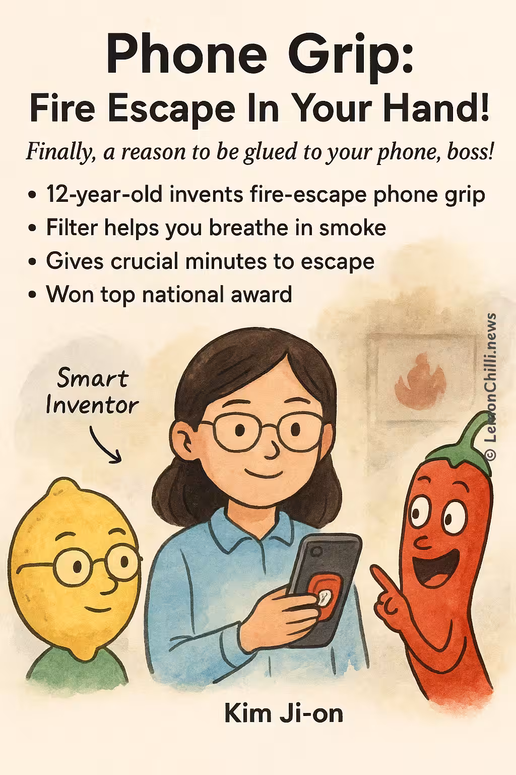 Phone Grip: Fire Escape In Your Hand!