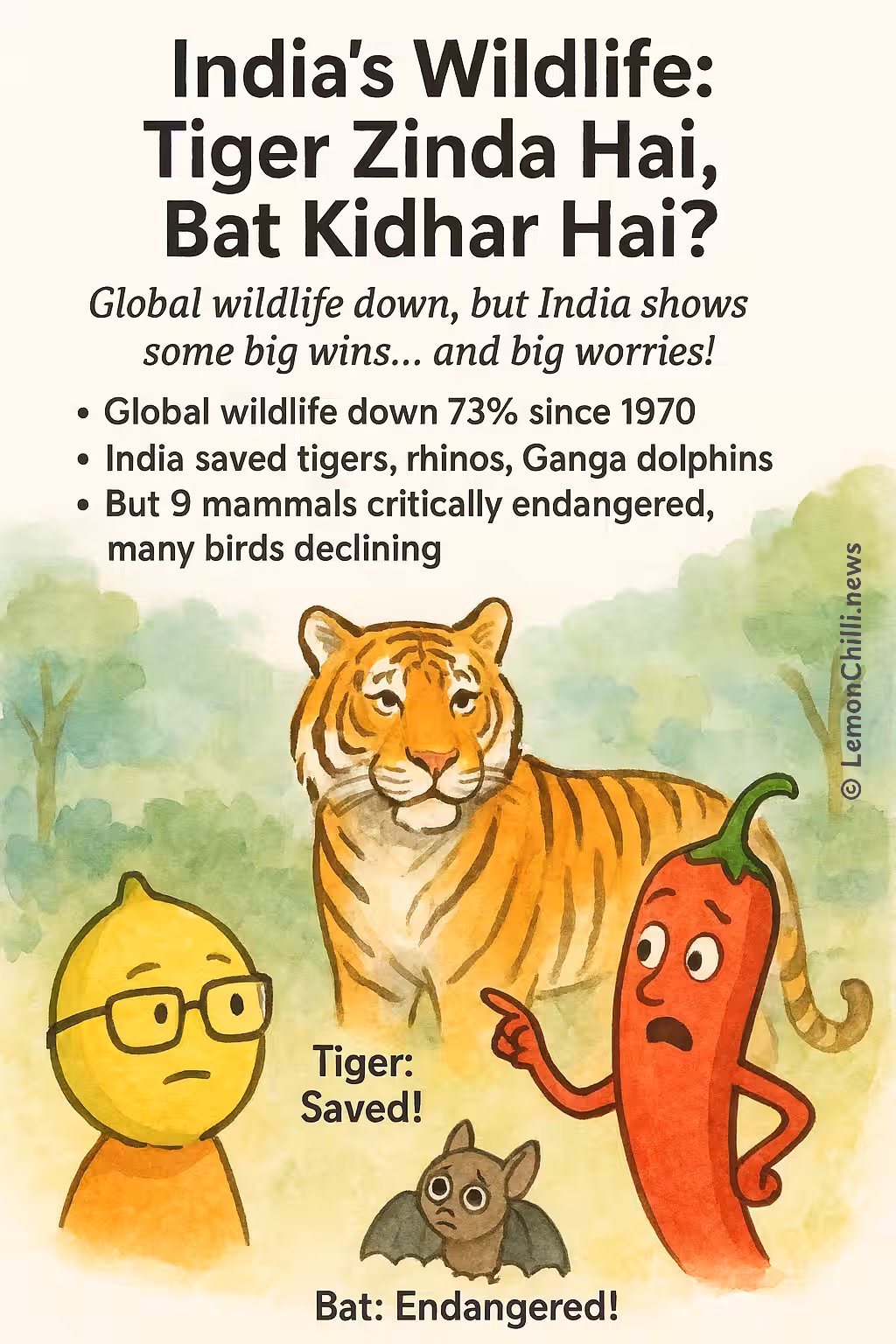 India's Wildlife: Tiger Zinda Hai, Bat Kidhar Hai?